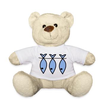 FISH. APRIL FOOL. HOLIDAY. SUMMER. HUMOR - Teddy Bear - white - Front