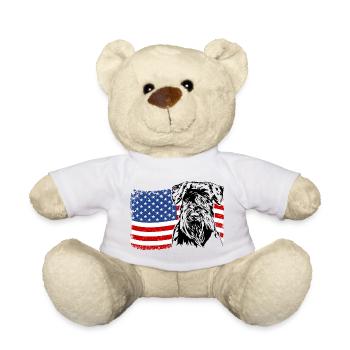 Schnauzer America Flag Chien Chiens Wilsigns - Nounours - blanc - Devant