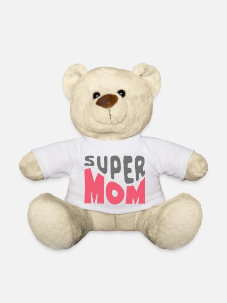Supermom - Teddy Bear - white