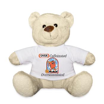 sur caféiné, surstimulé. drôle, rétro - Nounours - blanc - Devant