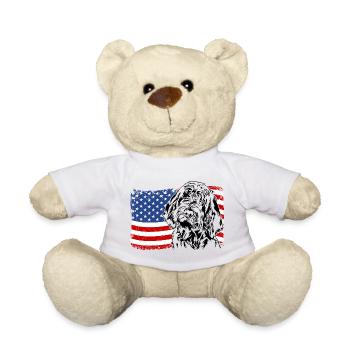 Spinone Italiano America Flag Dog Dogs Wilsigns - Teddy Bear - white - Front