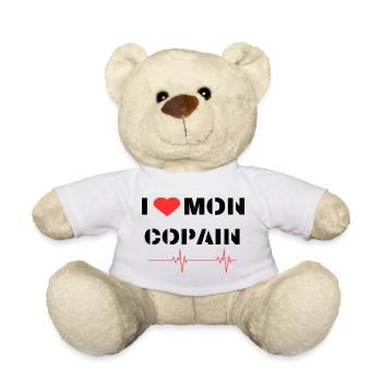 Déclaration d'amour à mon copain - Nounours - blanc - Devant