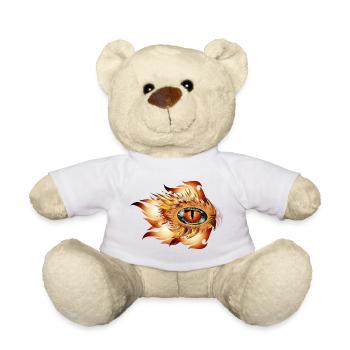 magisches Auge eines Drachen im Flammen Tattoo - Teddy - Weiß - Vorne