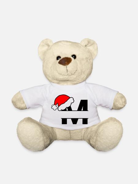 Weihnachtliches Alphabet Buchstabe M zum Personalisieren - Teddy - Weiß