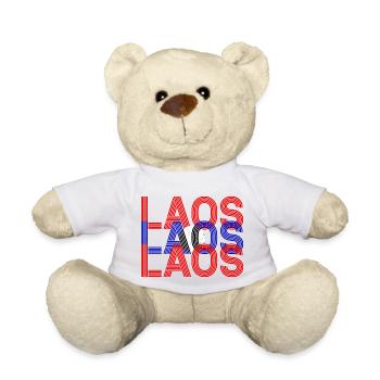 Laos Lao Laotian Flag Elephant Lao I Cadeau - Nounours - blanc - Devant