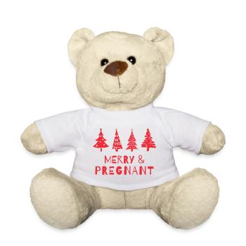 Joyeuses et enceintes à Noël - Nounours - blanc - Devant
