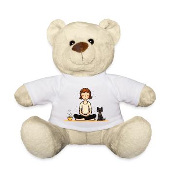 Yoga Dog and Coffee - Teddy - Weiß - Vorne