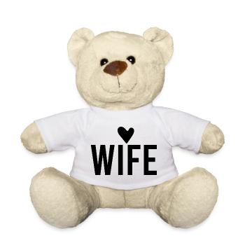 Femme amour et cœur - Nounours - blanc - Devant