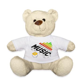 Play The Music | Isometric Music Illustration - Teddy Bear - white - Front