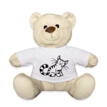 Cartoon Kitten - Teddy Bear - white - Front