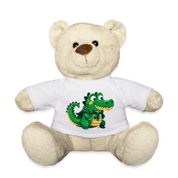 Süßer Alligator mit Umhang - Teddy - Weiß - Vorne
