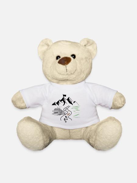 Wandern - Bergdesign mit Wanderweg - Teddy - Weiß