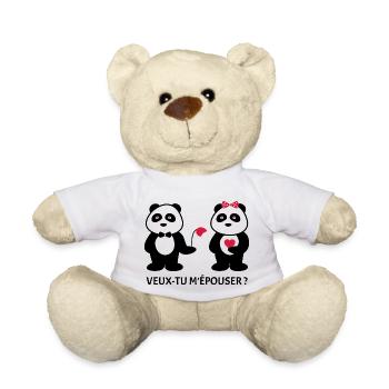 Veux-tu m'épouser ? Cadeau demande en mariage - Nounours - blanc - Devant
