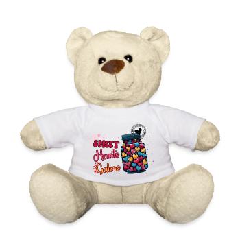 Pot de bonbons de coeurs - amoureux à gogo graphique - Nounours - blanc - Devant