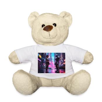 Neon Cyberpunk Begegnung - Teddy - Weiß - Vorne