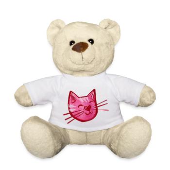 Rosa Kätzchen Katze - Teddy - Weiß - Vorne