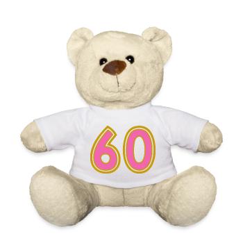 60. 60 JAHRE. 60-JÄHRIGES JUBILÄUM. 60. GEBURTSTAG. - Teddy - Weiß - Vorne