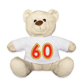 60. 60 JAHRE. 60-JÄHRIGES JUBILÄUM. 60. GEBURTSTAG. - Teddy - Weiß - Vorne