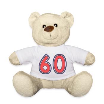 60. 60 YEARS. 60th ANNIVERSARY - Teddy Bear - white - Front