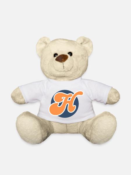 Buchstabe h orange sport - Teddy - Weiß