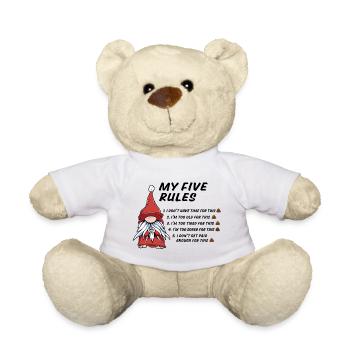 5 rules of a funny gnome - Teddy Bear - white - Front