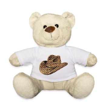 Cowboyhut,Westernhut im Leoparden Muster - Teddy - Weiß - Vorne