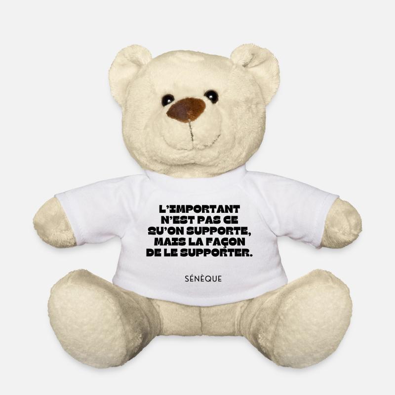 Citation motivante Sénèque stoïcisme - Nounours - blanc