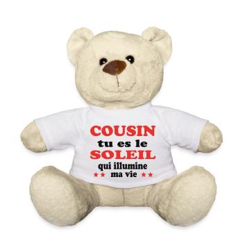 COUSINE, du bist die Sonne meines Lebens - Teddy - Weiß - Vorne