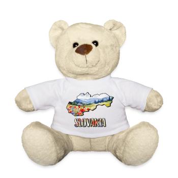 Aquarell Landkarte Slowakei - Teddy - Weiß - Vorne