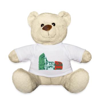 🍝 Italien Kolosseum Grün Rot Weiß Flagge - Teddy - Weiß - Vorne