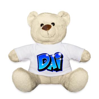 Graffiti "DAI" auf jedem Medium bedruckbar - Teddy - Weiß - Vorne