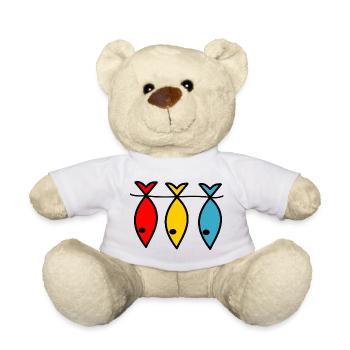 FISH. APRIL FOOLS. HUMOR. SEA. OCEAN - Teddy Bear - white - Front