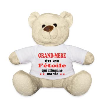 GRAND MERE tu es l'étoile de ma vie - Nounours - blanc - Devant