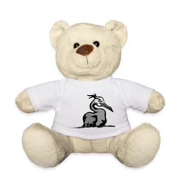 sitzender Pelikan - Teddy - Weiß - Vorne