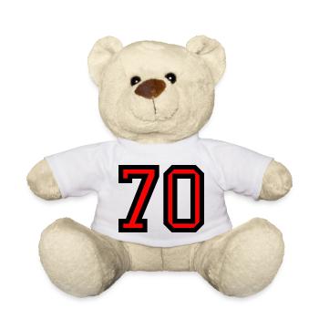 70. 70 ANS. 70e ANNIVERSAIRE. ANNIVERSAIRE 70 ANS. - Nounours - blanc - Devant