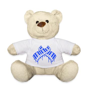 Graffiti Drop Piano Keys DJ Musical Instrument - Teddy Bear - white - Front
