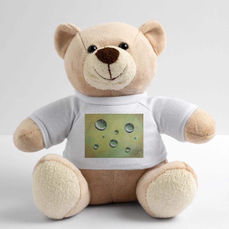 Abstrakte Wassertröpfchen auf Grüngelb Teddy
