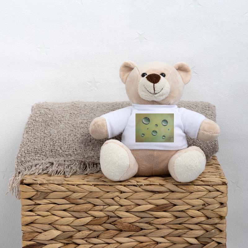 Abstrakte Wassertröpfchen auf Grüngelb Teddy