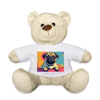 Süßer Mops im Pop-Art-Stil Design Hundeliebhaber - Teddy - Weiß - Vorne