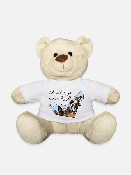 (VAE) Emirate Landkarte umrahmt Pferderennen AE - Teddy - Weiß