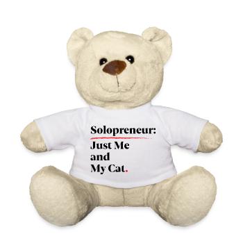 Solopreneur: Nur ich und meine Katze [Schwarz] - Teddy - Weiß - Vorne