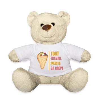 Jeder Job verdient seinen Crêpe Wortspiel mit Crêpe - Teddy - Weiß - Vorne