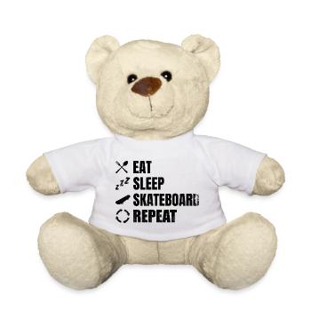Skateboarder Daily Routine - Teddy Bear - white - Front