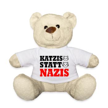 katzis statt nazis - Teddy - Weiß - Vorne