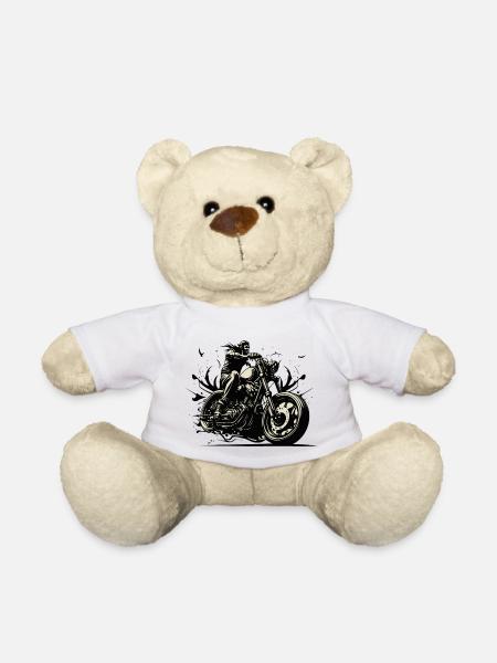 Motorcycle, V2, Retro Motorcycle - Teddy - Weiß