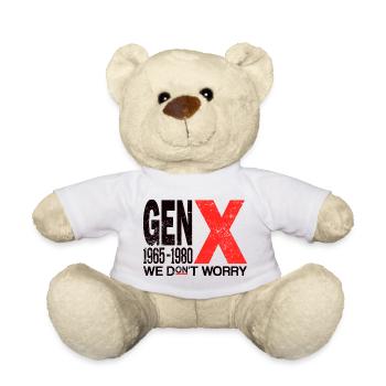 Generation X – Old School & Proud - Teddy Bear - white - Front