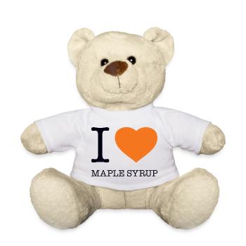 I LOVE MAPLE SYRUP Ahornsirup - Teddy Bear - white - Front