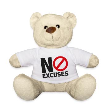 NO EXCUSES black - Teddy Bear - white - Front