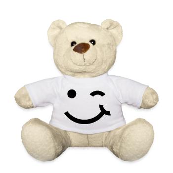 Clin d’œil, sourire clignant de l’œil - Nounours - blanc - Devant