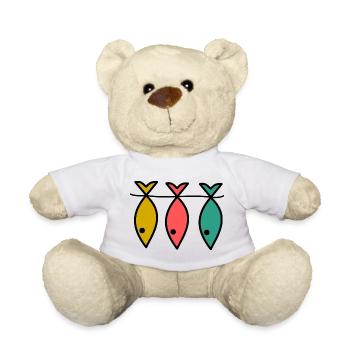 FISH. APRIL FOOL. HOLIDAY. SUMMER. HUMOR - Teddy Bear - white - Front